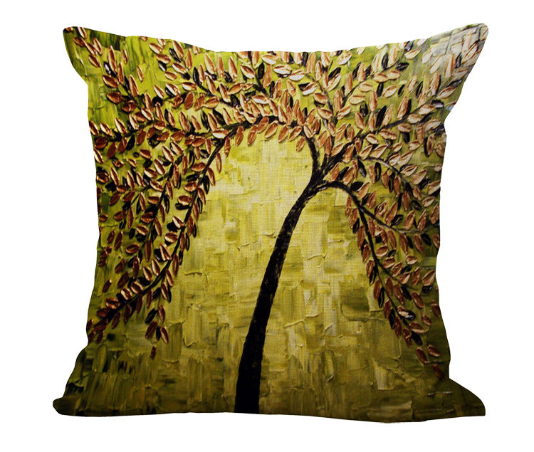 Oil Painting Cotton and Linen Pillowcase