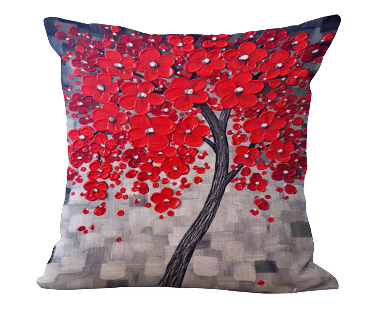 Oil Painting Cotton and Linen Pillowcase