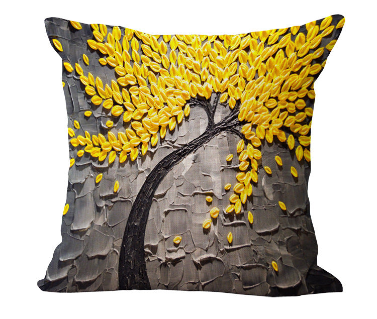 Oil Painting Cotton and Linen Pillowcase