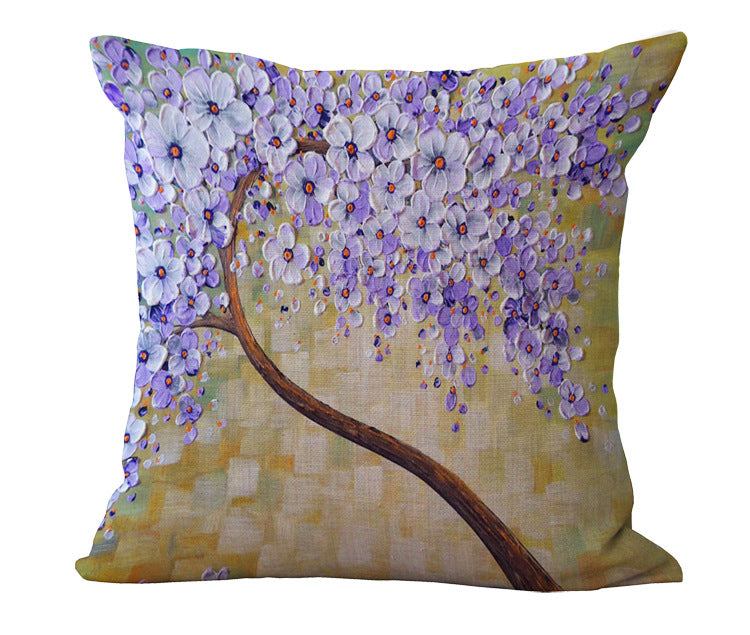 Oil Painting Cotton and Linen Pillowcase