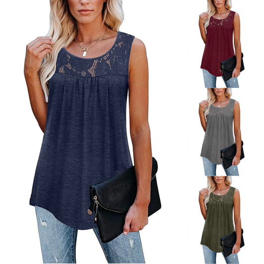 Loose Round Neck Tank Tops