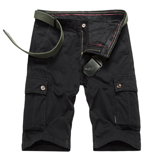 Mens Outdoor Solid Color Cargo Shorts