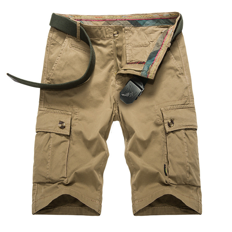 Mens Outdoor Solid Color Cargo Shorts
