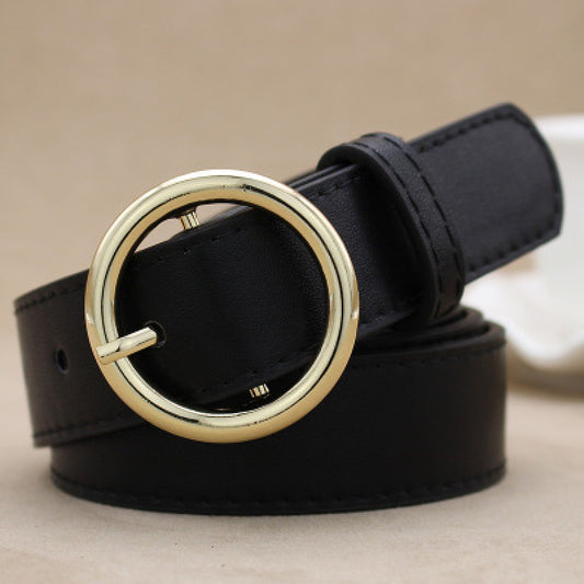 High Waist Round Buckle Belt