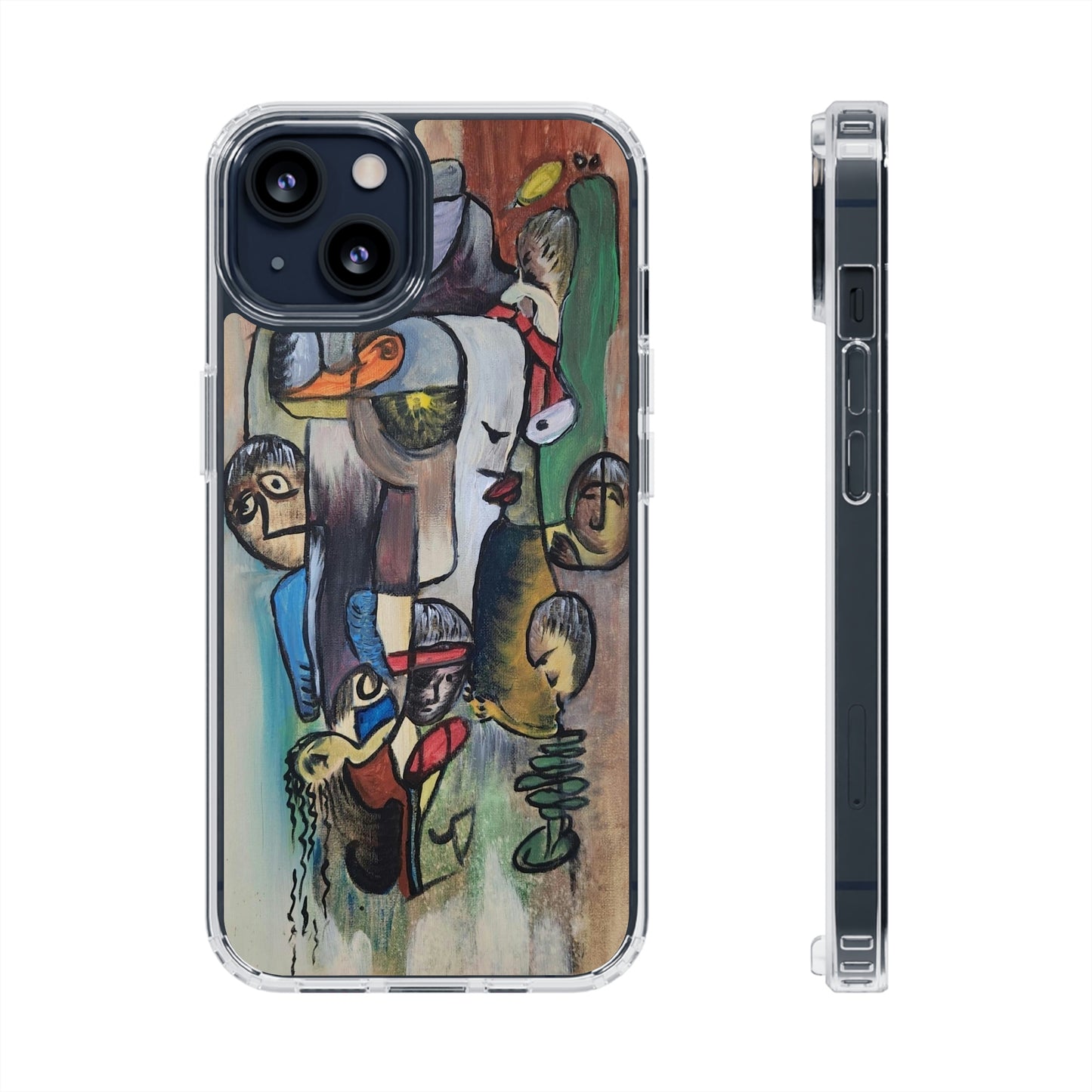 iPhone 13 Clear Case "Searching" print by E.M.