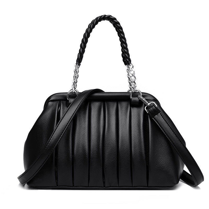 Pleated Woven Leather Bag