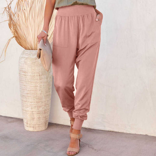 High-Waisted Trousers With Open Hem