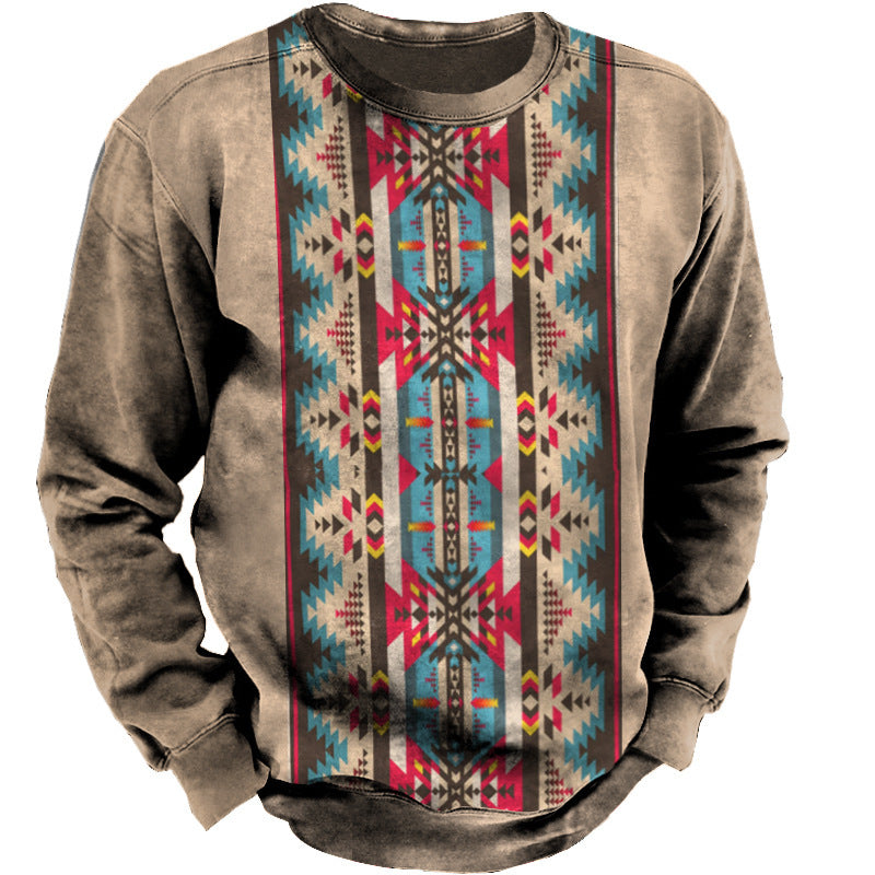 Vintage Print Crewneck Sweater