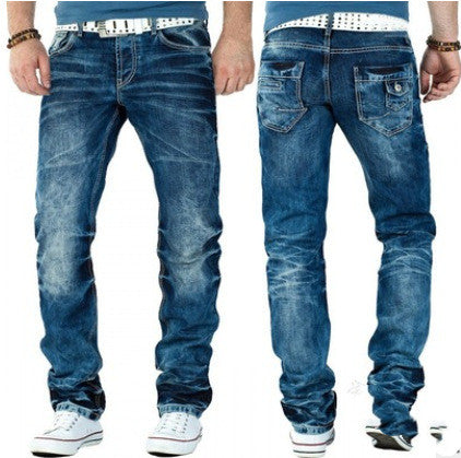 Casual Open-line Straight-leg jeans